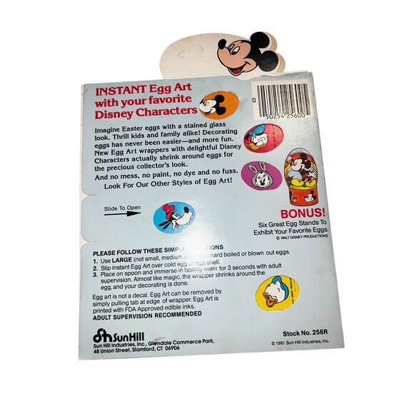 Vintage Disney Mickey Mouse Instant Easter Egg Art Kit, Sun Hill 1981 decorate - Picture 4 of 4